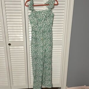Green floral jumpsuit